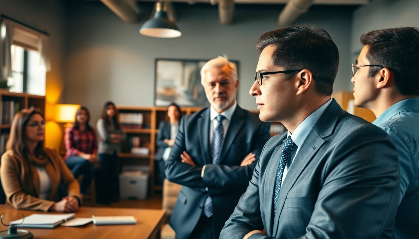 Engaging New Hampshire Immigration Lawyer advising clients in a professional office setting.