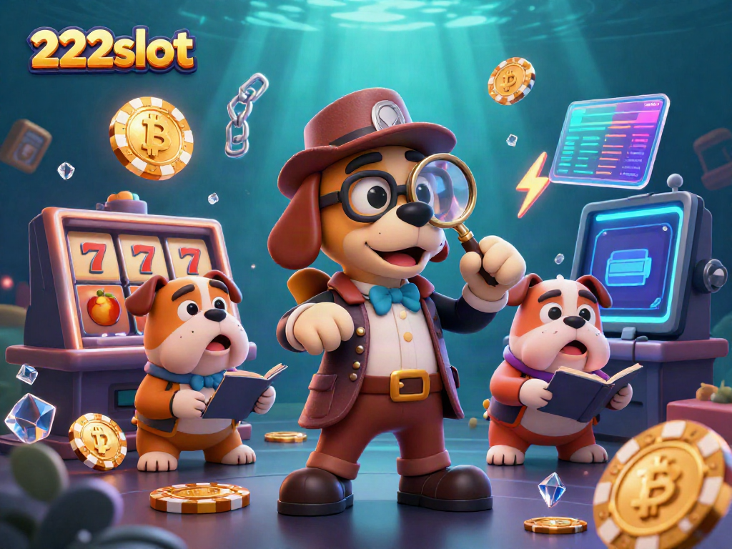 Permainan slot 222slot menghadirkan suasana penuh petualangan dengan detektif dan bulldog beraksi.