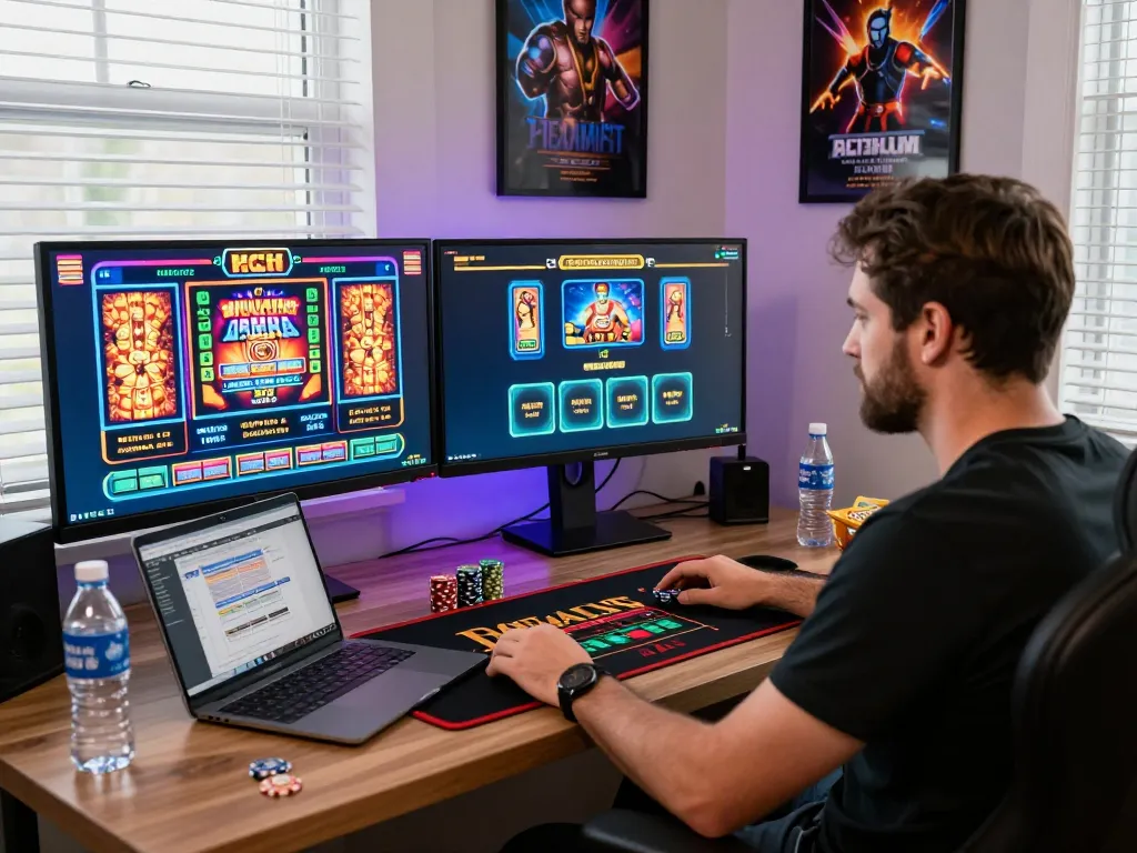 Engaged player enjoying BAYITOTO's online gaming experience at home.