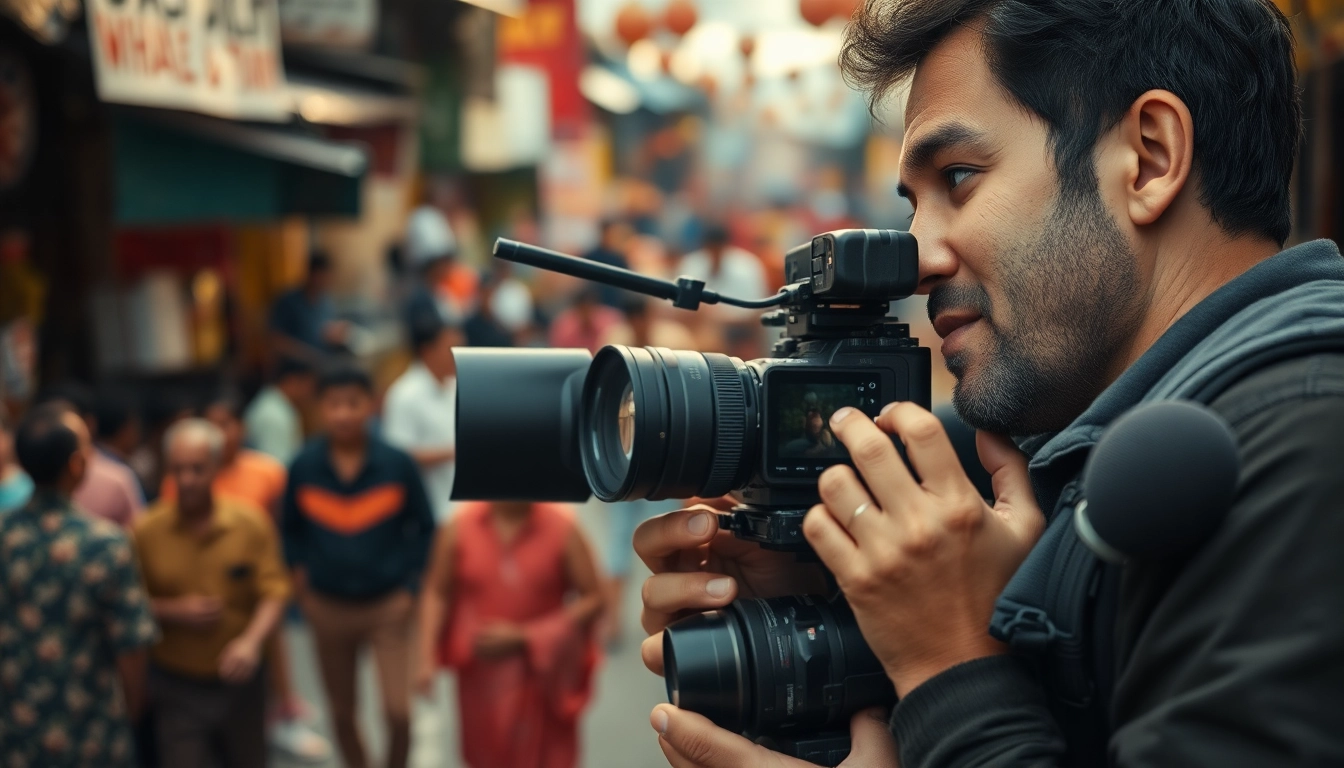 Engaging storytelling & documentary scene with a passionate filmmaker capturing real-life moments.