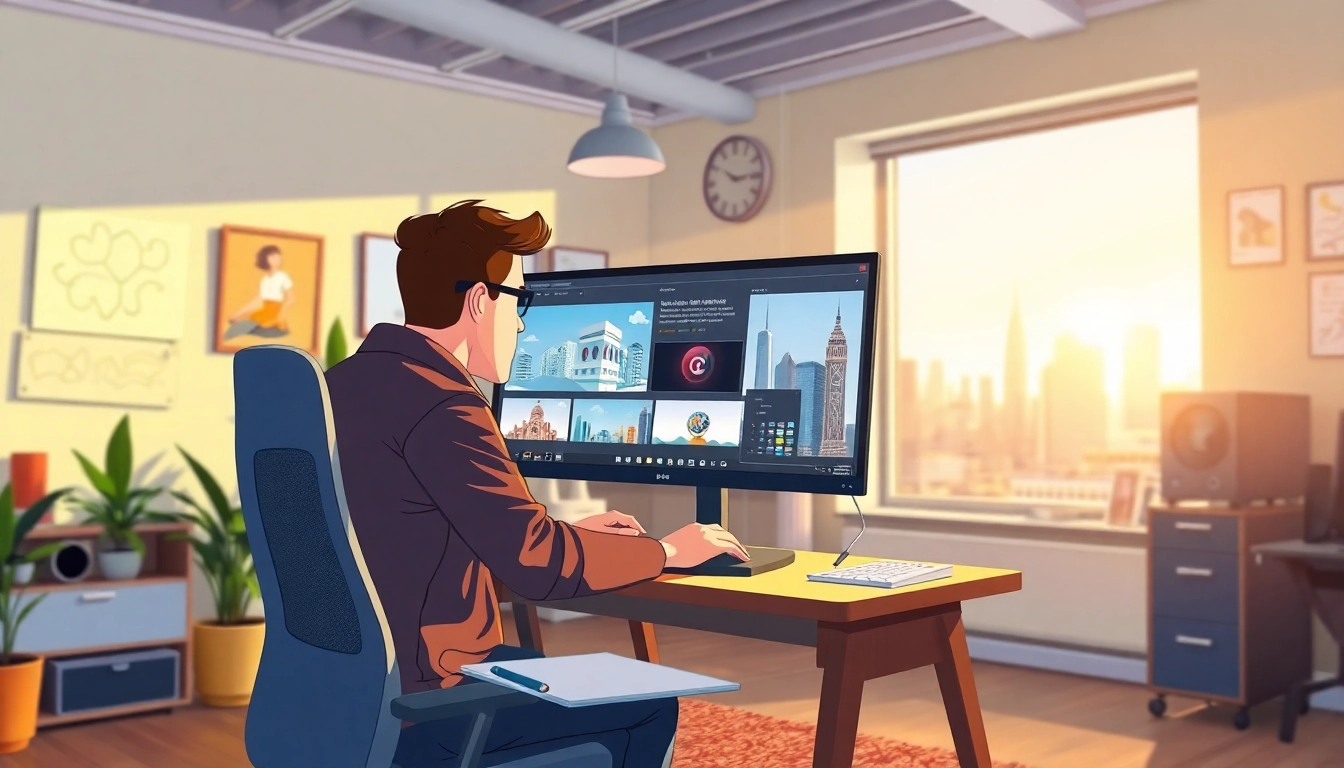 Erklärvideo Erstellung in einem modernen Büro mit kreativen Elementen.