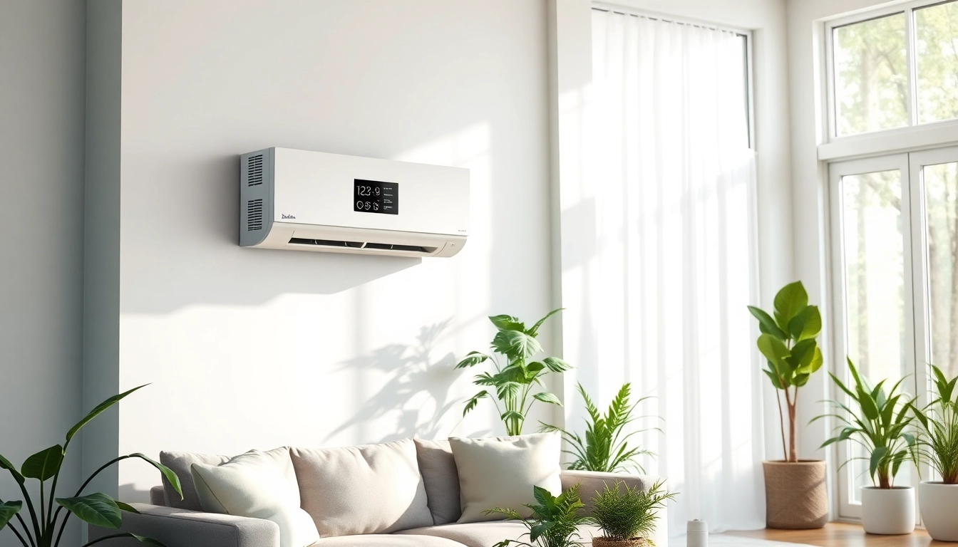 Install a Daikin mini split AC unit in your stylish living room for efficient cooling.