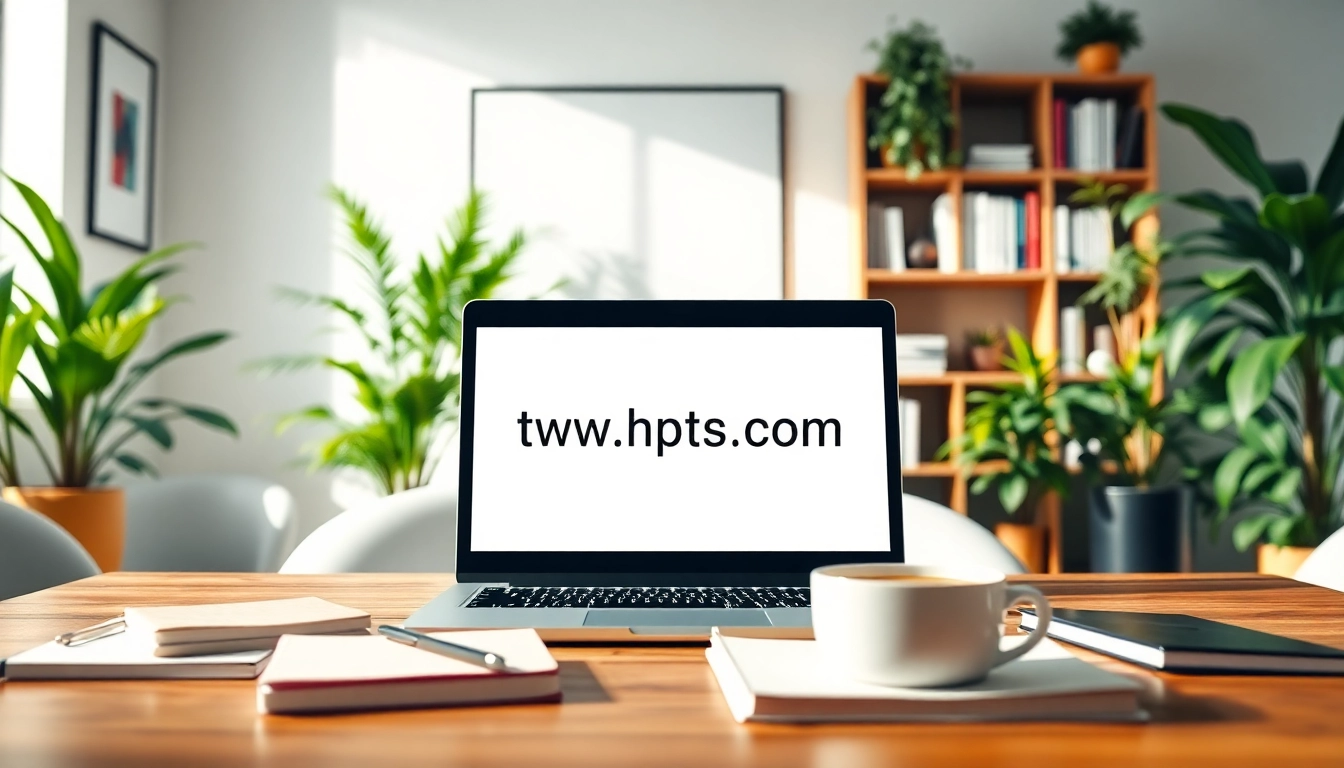 Engaging workspace with laptop showcasing https://fhpts.com, inspiring productivity and creativity.