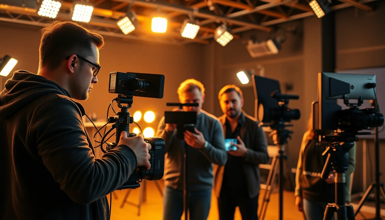 Showcasing a collaborative workspace at a Video Production Company Calgary with professional equipment and dynamic team.