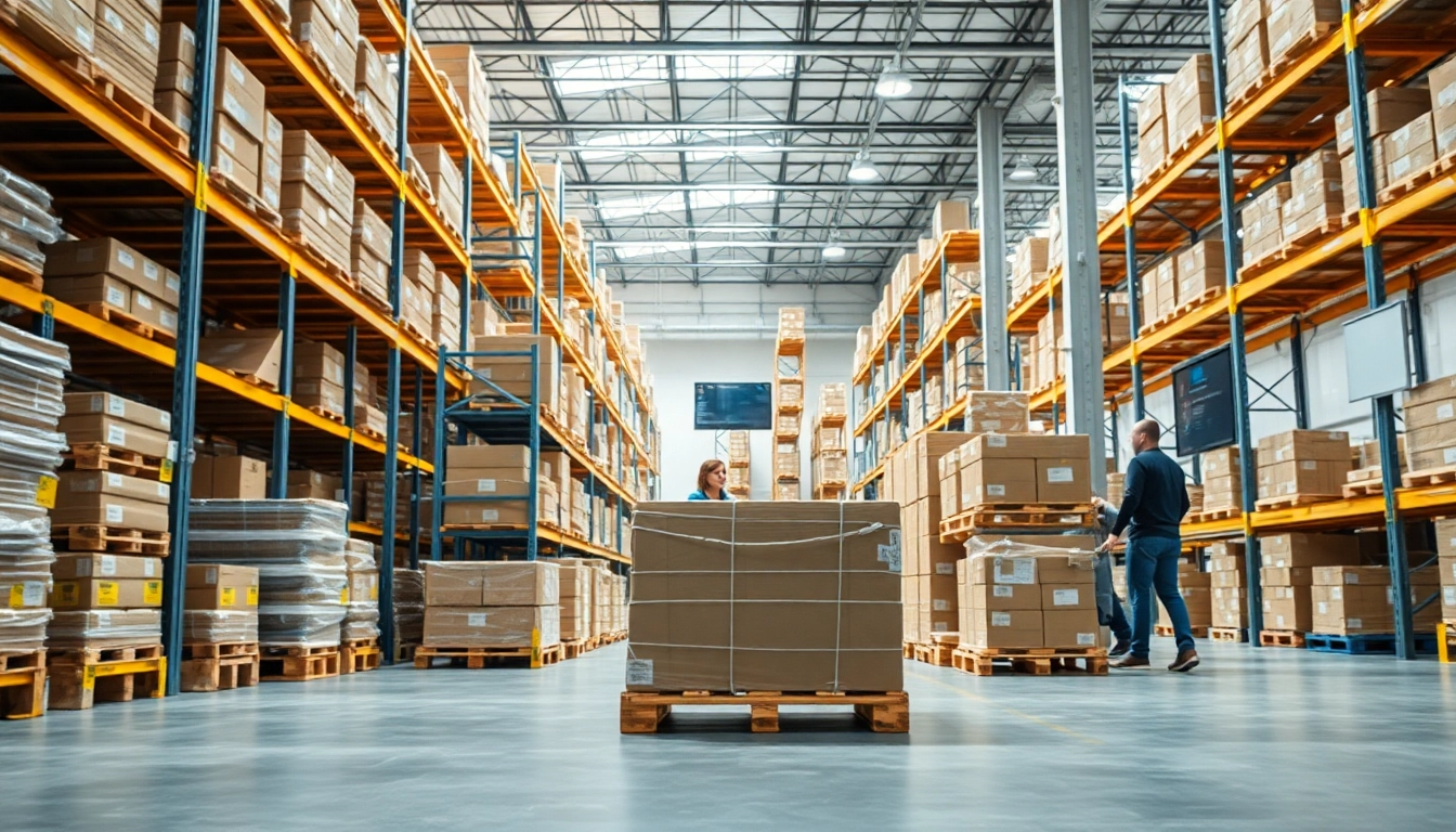 Streamlined warehousing operations showcasing organized inventory and advanced logistics.