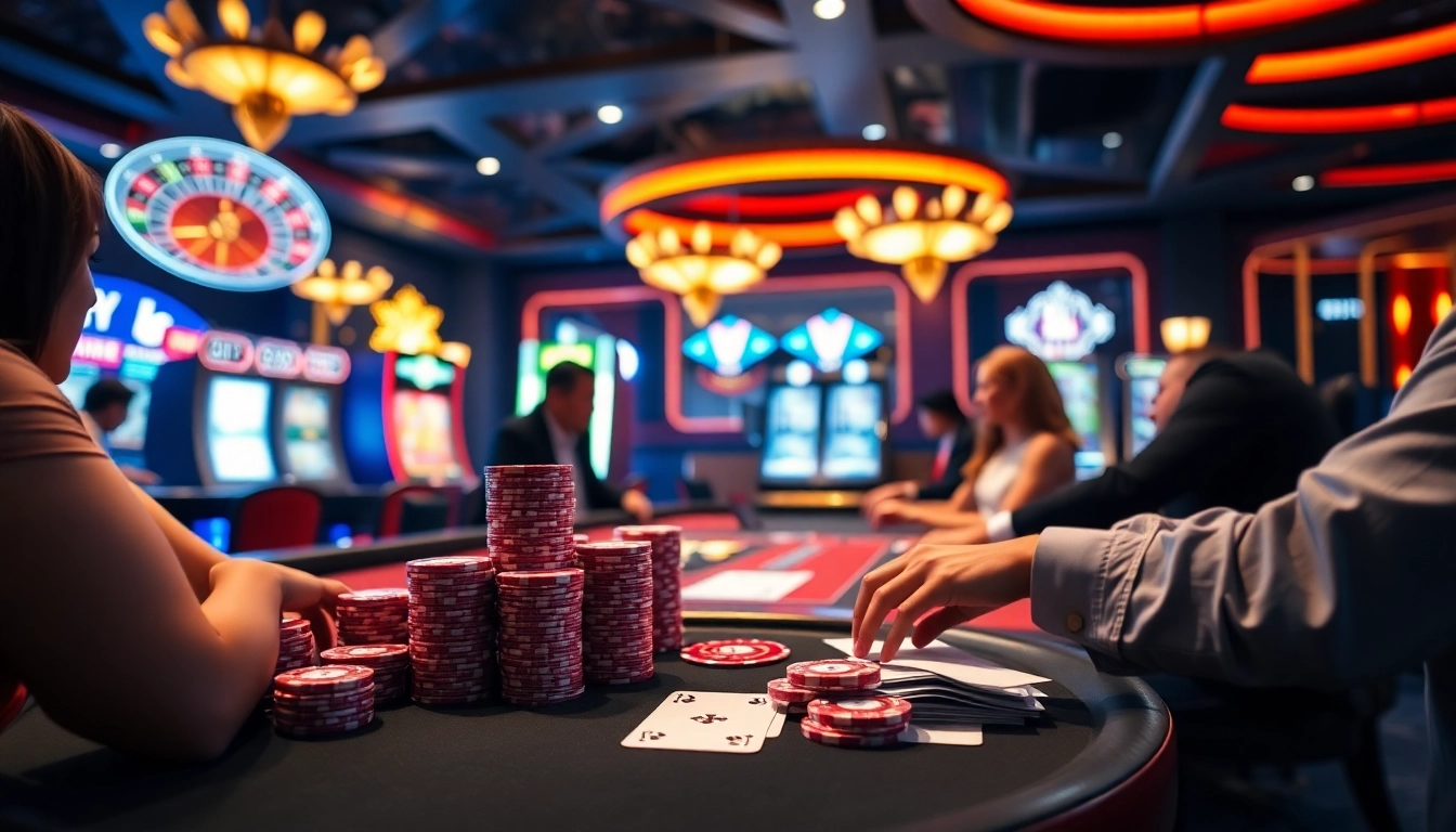 Experience thrilling gameplay at VN88, showcasing a vibrant poker table filled with action.