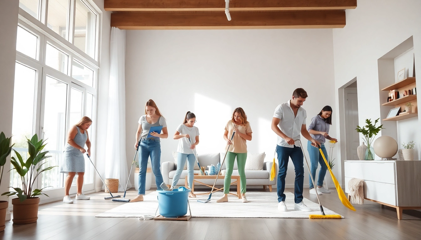 Revitalize your space with a professional cleaning service, showcasing a team meticulously transforming a home.