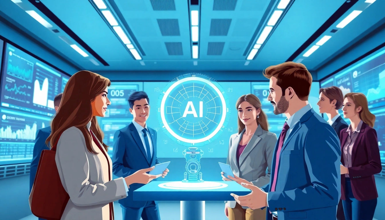 Engaging enterprise ai assistant facilitating teamwork and data analysis in a corporate environment.