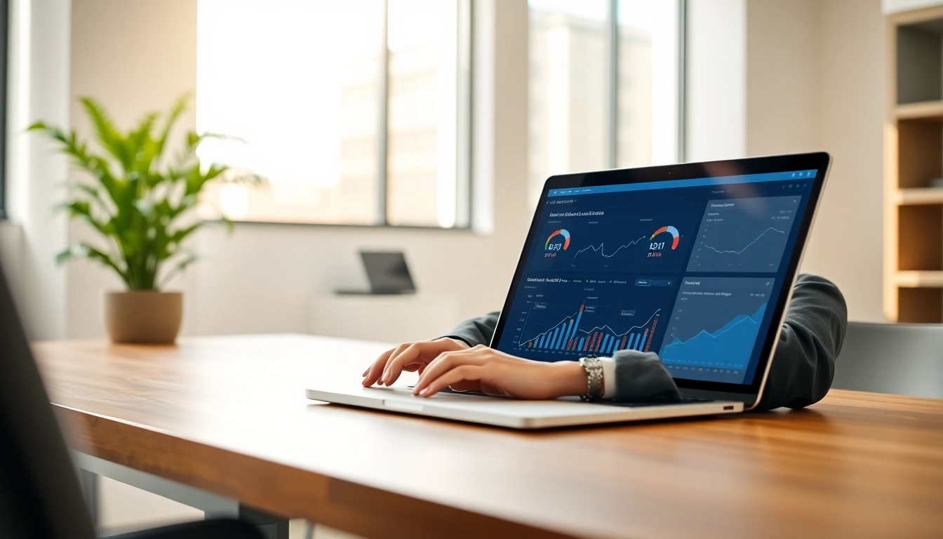 Analyze data with the linkedin data extraction tool displayed on a laptop in a modern office.