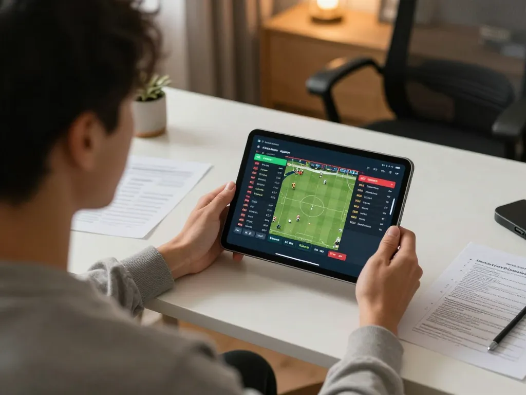 Engaging in sports betting on the Trang chủ Bet88 app while analyzing live odds and statistics.