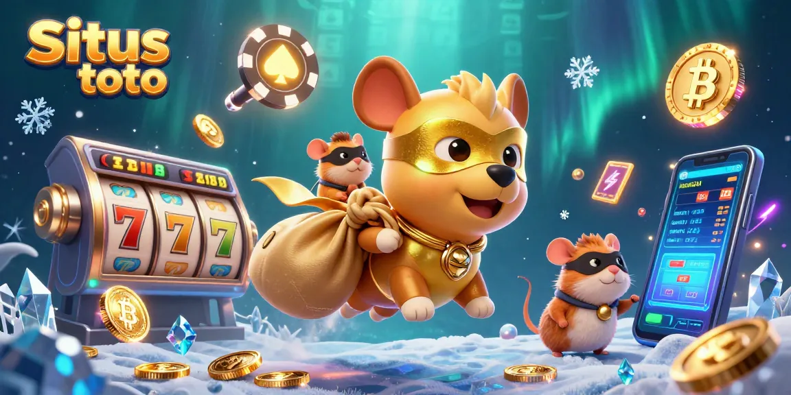 Menang besar di Situs toto dengan anjing superhero yang membawa koin emas dan simbol slot berkilau!
