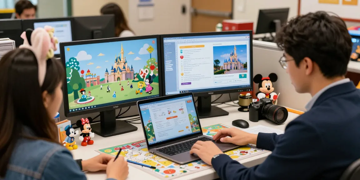 Dynamic travel advisor CRM workspace with Disney themes, showcasing vibrant itineraries and client engagement.