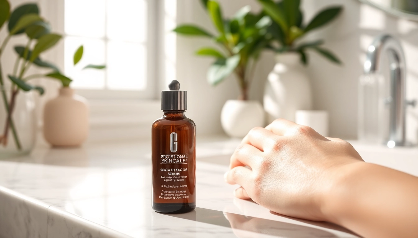 Apply growth factor serum to rejuvenate and enhance your skin's natural beauty.