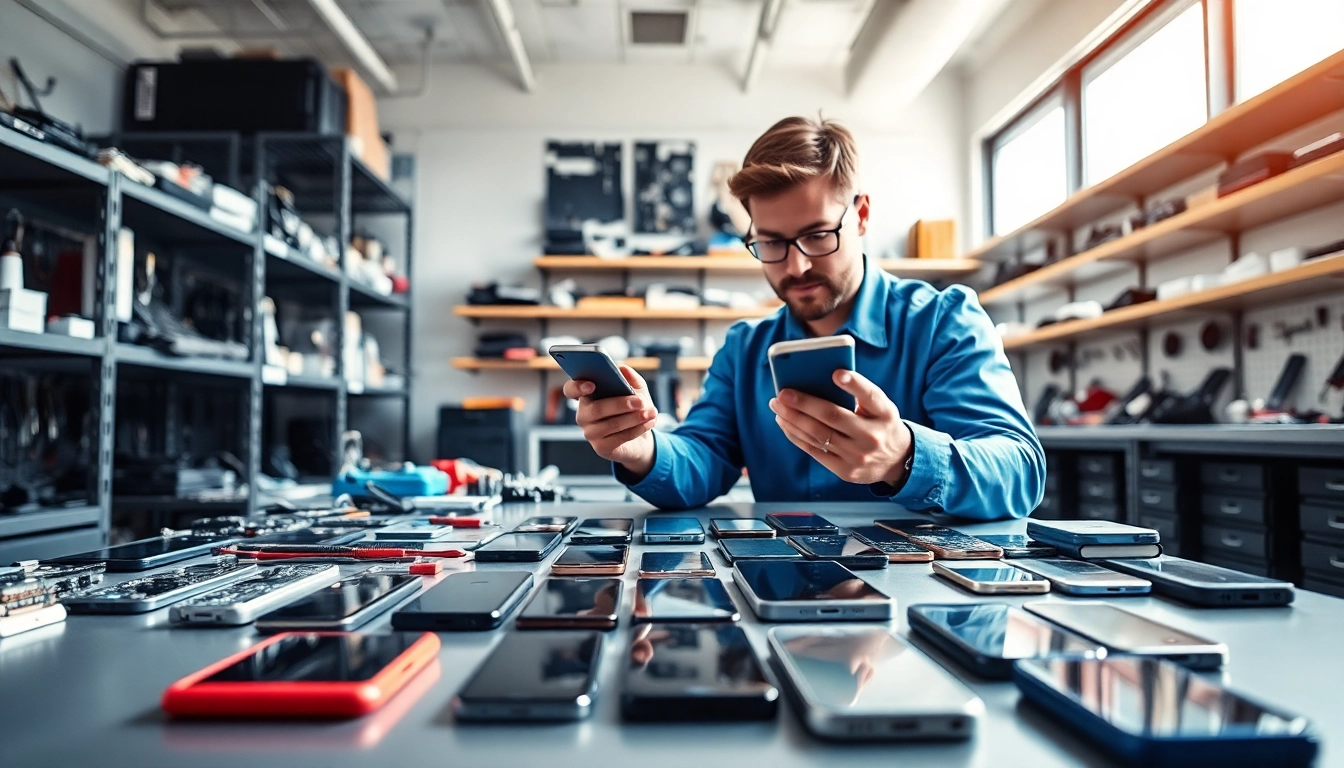 Evaluate cash for used phones with expert assessment at a bright repair shop.