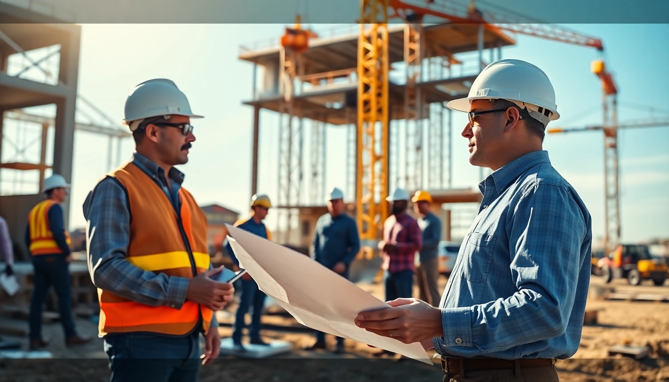 New Jersey Commercial General Contractor managing construction project with workers on site