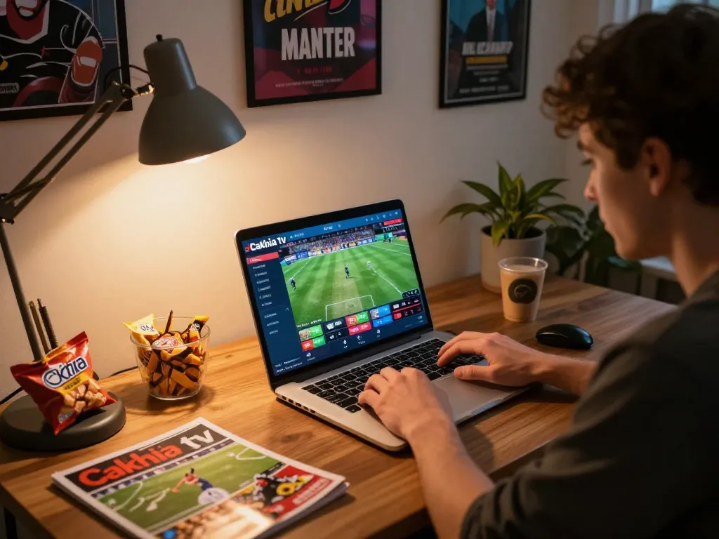 Cakhia tv live soccer streaming experience in engaging home gaming setup.