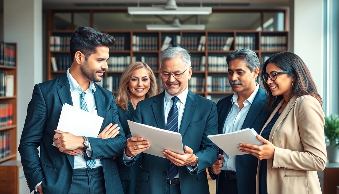 Engaging scene of Atlanta Injury Lawyers collaborating in a professional office.