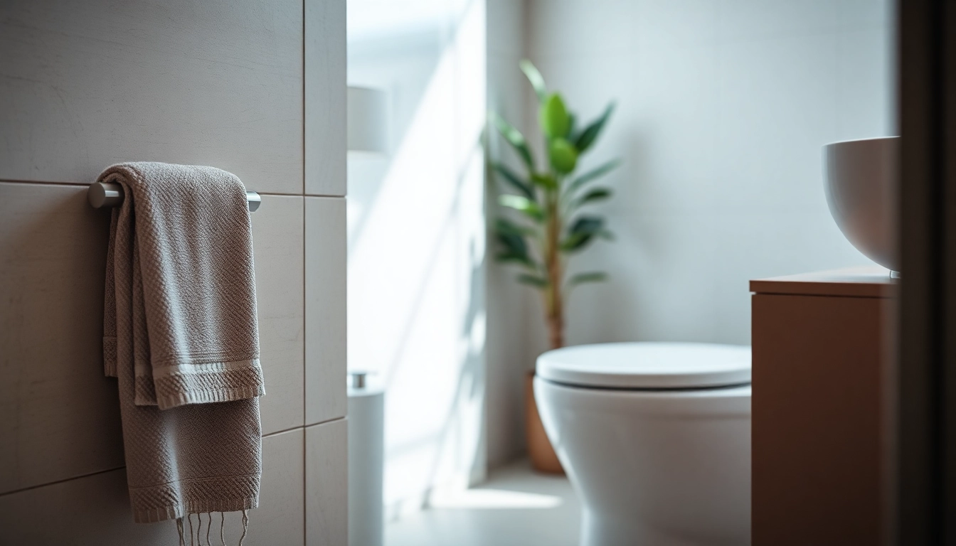 Scopri il copri wc moderno con dettagli eleganti in un contesto bagno sofisticato