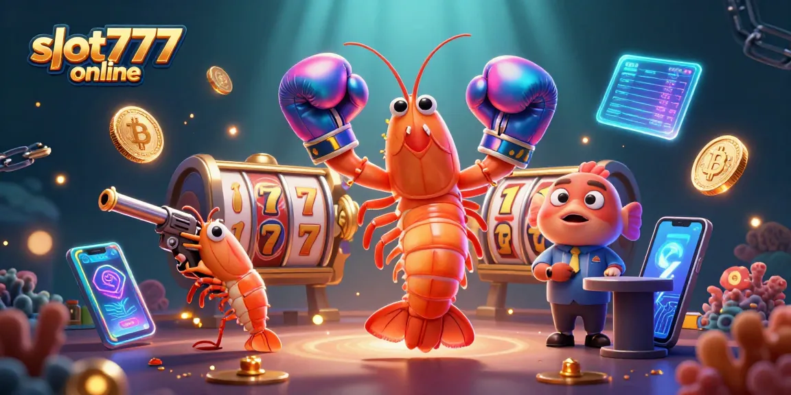 Experience the thrill of slot777 online with a dynamic 3D cartoon scene featuring vibrant characters and casino elements.