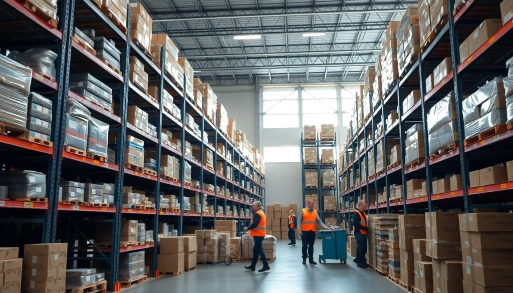 Warehousing operations in a professional environment showcasing efficient inventory management.