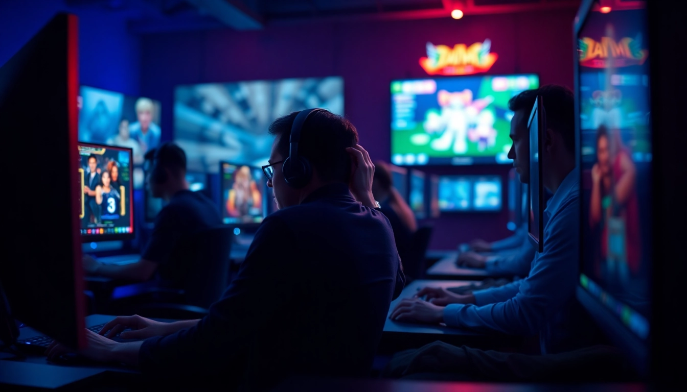 Menggambarkan pengalaman bermain sayaptogel secara online dengan gamer yang fokus.