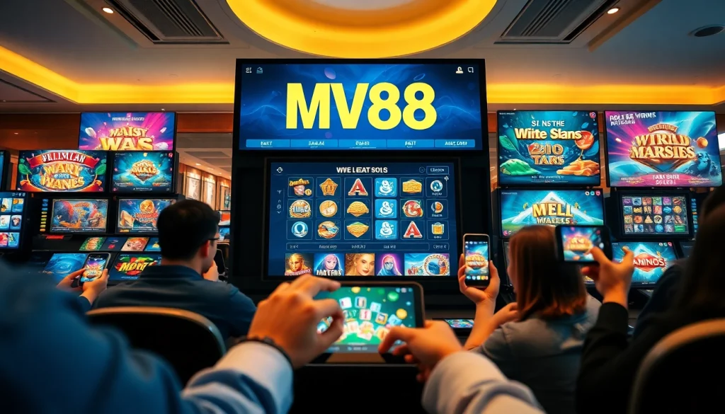 Exciting MV88 game scene with players engaging in interactive online gaming.