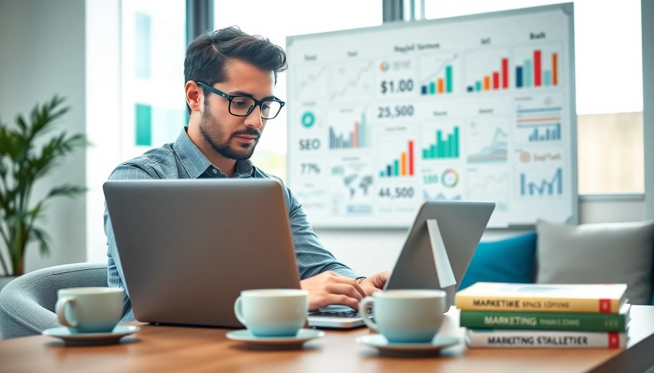 Analyze af88 com marketing strategies with a digital consultant in a bright office environment.