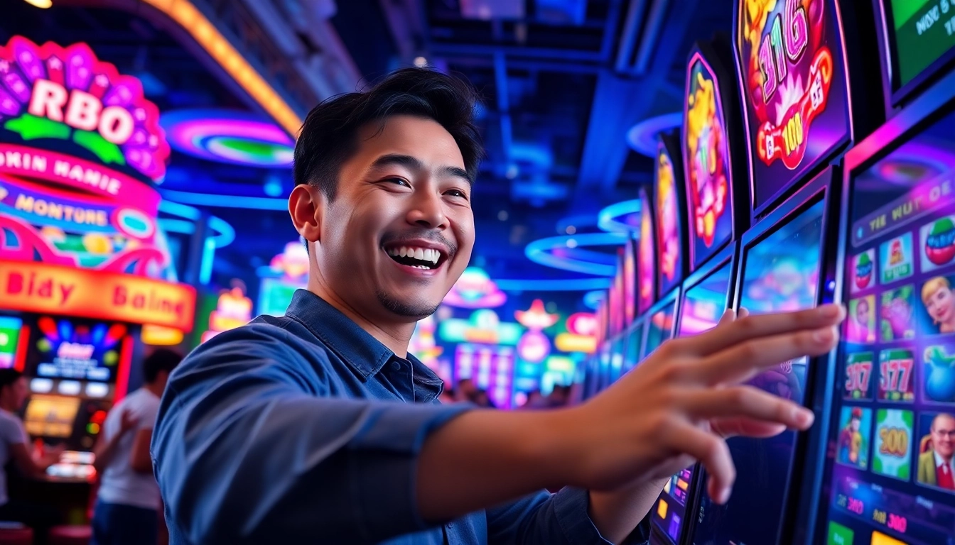 Experience the excitement of RR88 in a vibrant gaming environment with colorful slots.