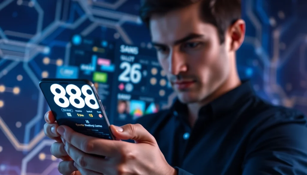 Engaging user experience on the 888 new online betting app with modern design.