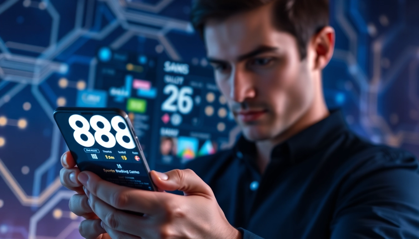 Engaging user experience on the 888 new online betting app with modern design.