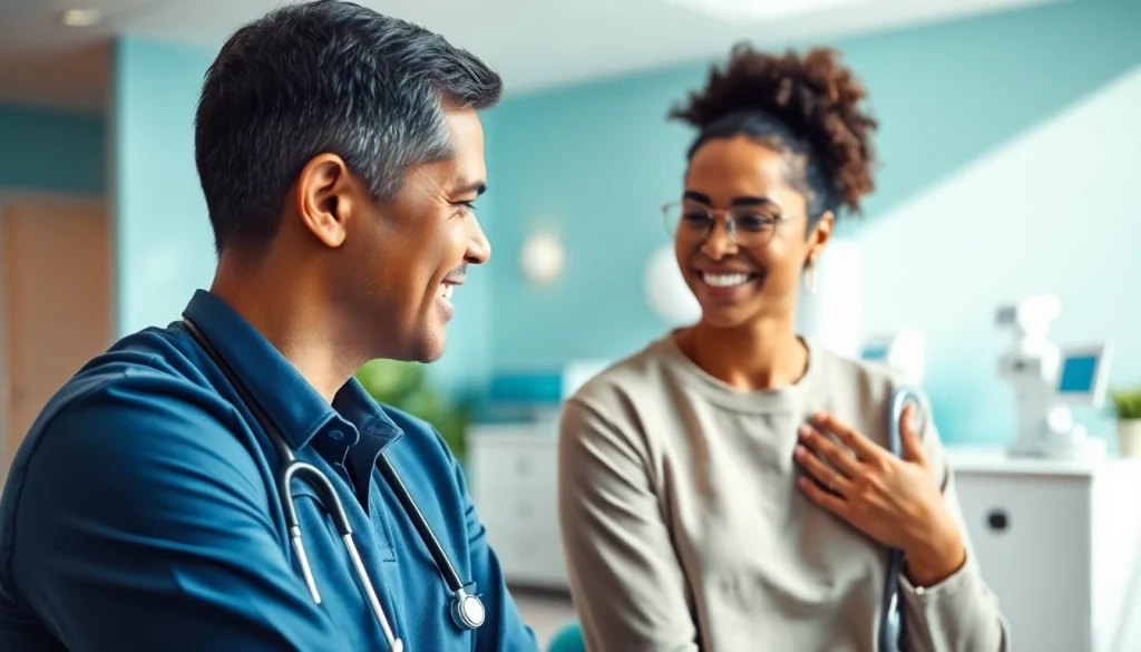 Engaging medical consultation at https://www.medexdtc.com highlighting patient-provider interaction in a modern clinic.