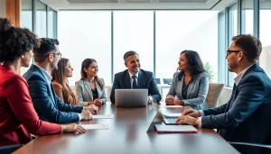 Engaging consultation at https://www.lalitlaw.com with diverse clients in a modern lawyer's office.