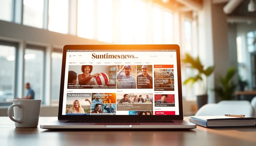 Highlighting the vibrant interface of suntimesnews.com for engaging news updates.