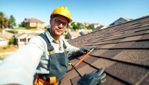 Assessing the strength of a roofing installation by Twin Shield Roofing in a residential neighborhood.