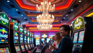 Menang bersama jewel4d di kasino yang penuh warna dan suasana bersemangat.