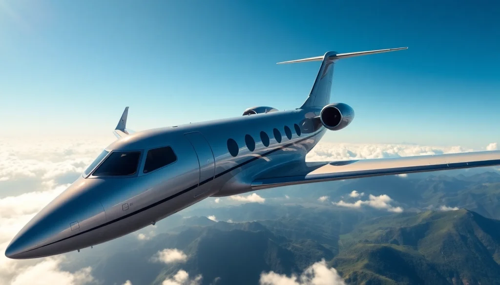 Experience luxury with https://flymarquis.com private jet soaring through a picturesque sky.