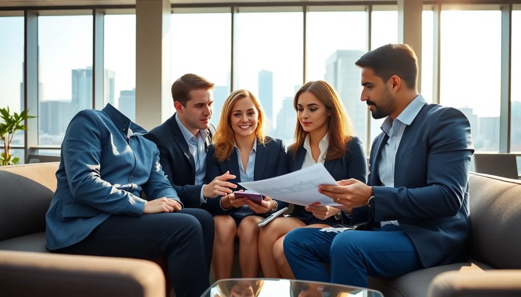 Diskussion über Finanzstrategien auf https://zukunftkapital.de in einem modernen Büro mit Stadtblick.