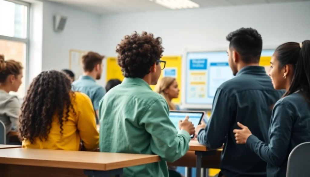 Engaged students collaborating in a bright classroom showcasing innovative Education techniques.