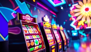 Permainan slot menarik di bensu4d dengan grafik cerah dan simbol berwarna-warni.