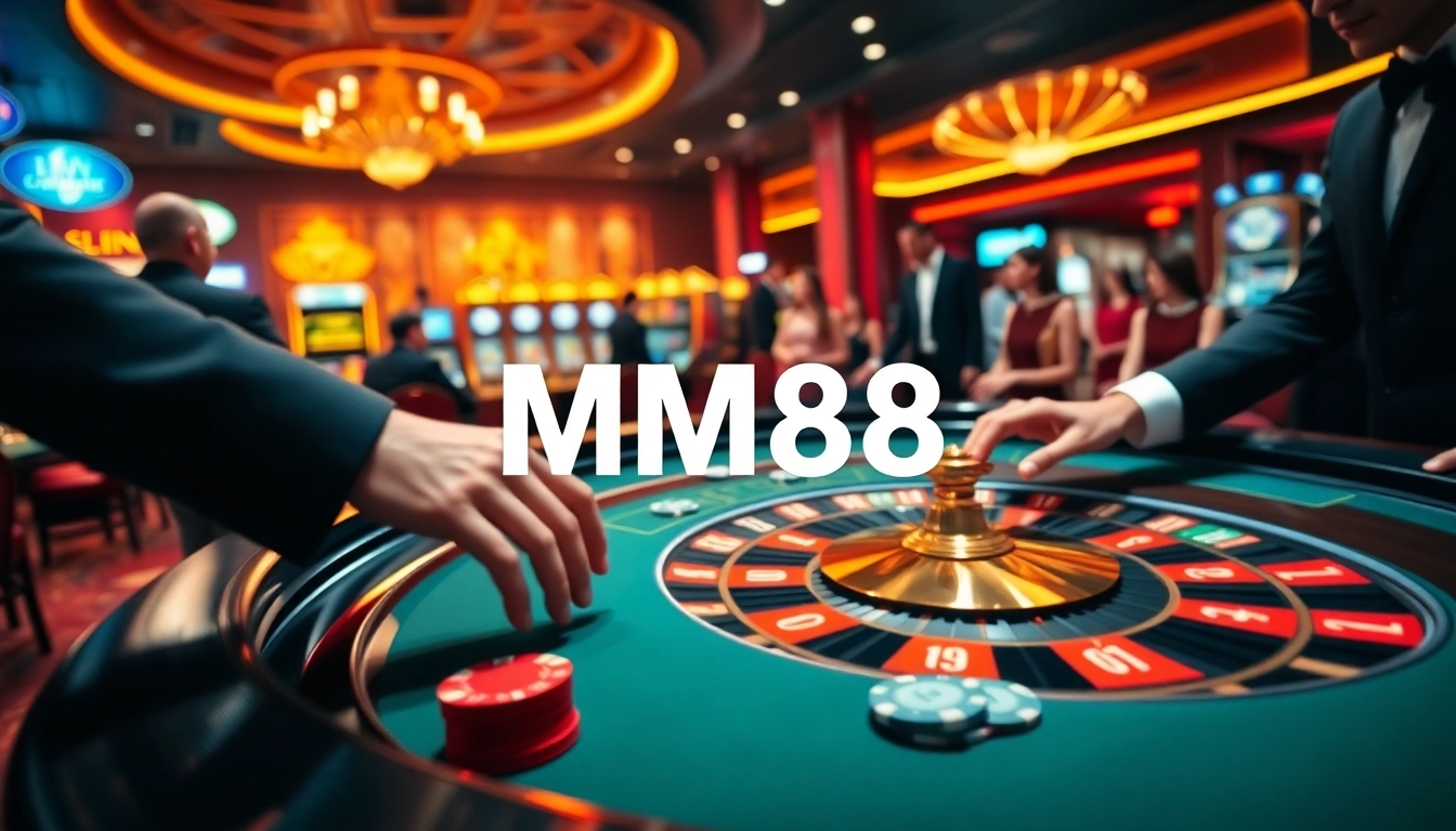 Experience thrilling gameplay at MM88's vibrant casino tables with engaging dealers.