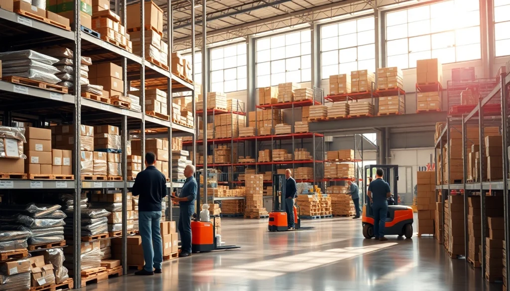 Enhancing warehousing operations with organized shelves and efficient inventory management.
