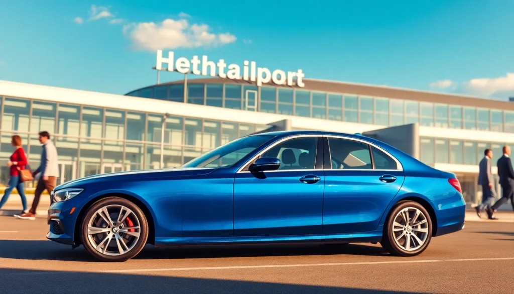 Book Nottingham to Heathrow Taxi showcasing a luxurious vehicle at Heathrow Airport