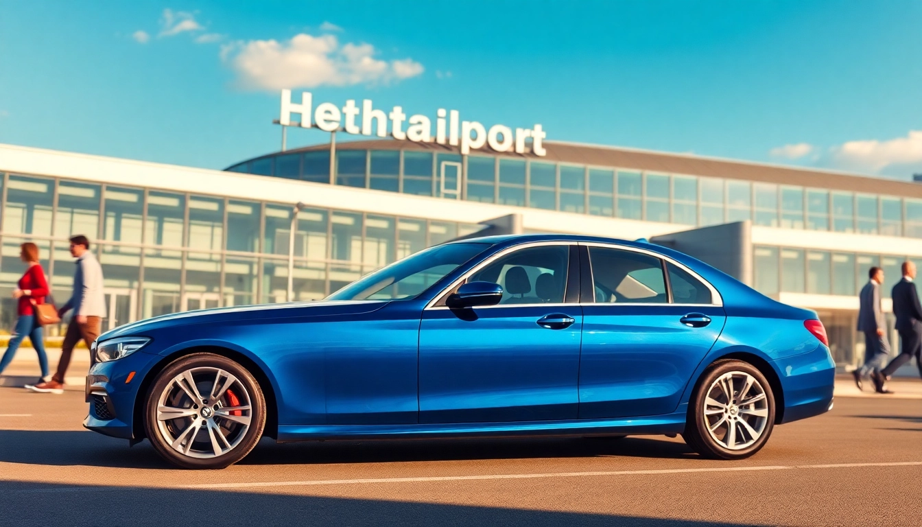 Book Nottingham to Heathrow Taxi showcasing a luxurious vehicle at Heathrow Airport