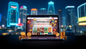 Jelajahi https://diantogel.com/ dengan antarmuka modern, menggambarkan permainan togel dalam suasana larut malam yang energik.