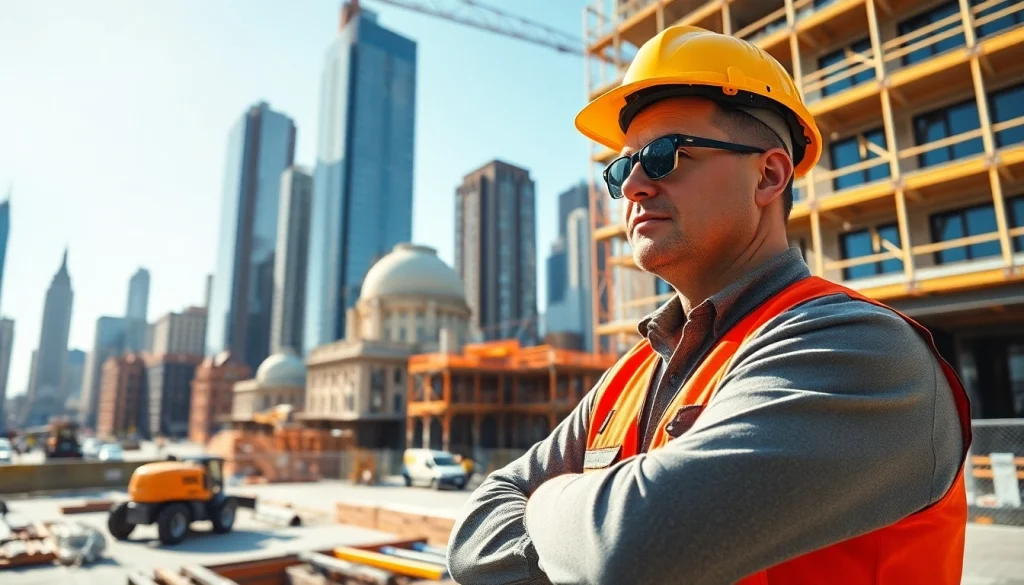 Showcasing a New York General Contractor managing a bustling construction site in NYC.