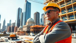 Showcasing a New York General Contractor managing a bustling construction site in NYC.