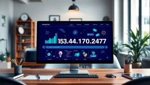 Tampilkan tampilan desain website di https://152.42.170.247 dengan antarmuka modern dan warna cerah.