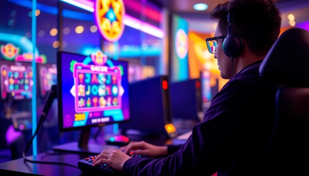 Menggairahkan slot gacor dalam permainan online dengan suasana yang energik dan penuh warna.