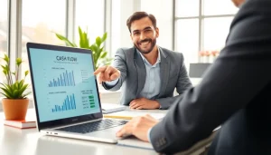 신용카드 현금화에 대한 안내를 받는 고객과 전문가.