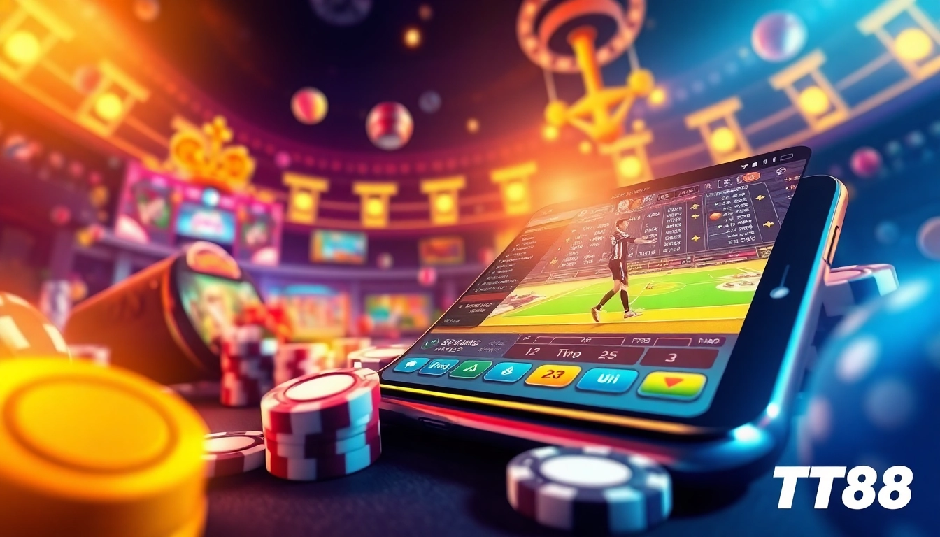 Experience the thrill of TT88 online gaming with vibrant casino visuals and user-friendly interfaces.